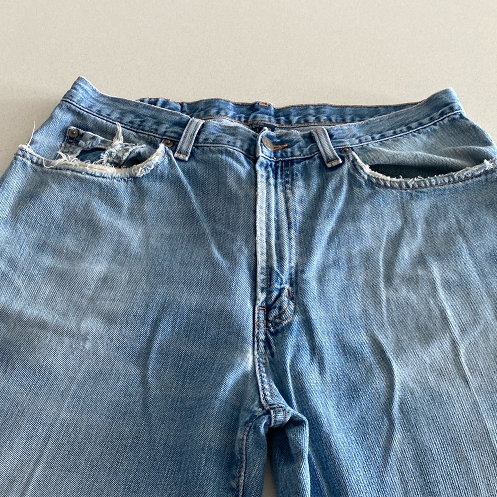 Ralp Lauren Polo Jeans 
Looks vintage. Washed finished. Soft.